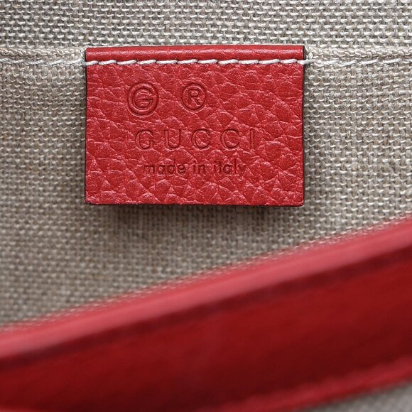 SOLD! NEW GUCCI Interlocking GG Red Leather Crossbody Chain Bag $1,980 Authentic - Picture 12 of 12